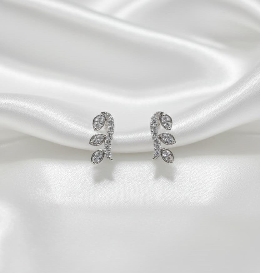 Leafy Sparkle Diamond Studs.