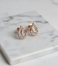 Rose Gold Teardrop Sparkle Earrings